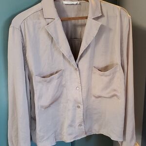 Lush Elegant Tan/Brown Blouse